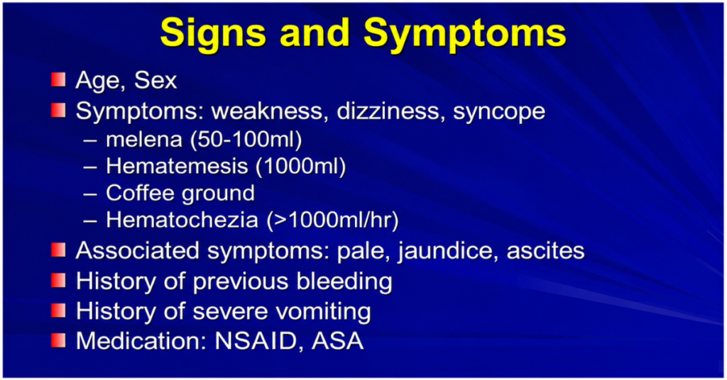 Upper GI Bleed:
